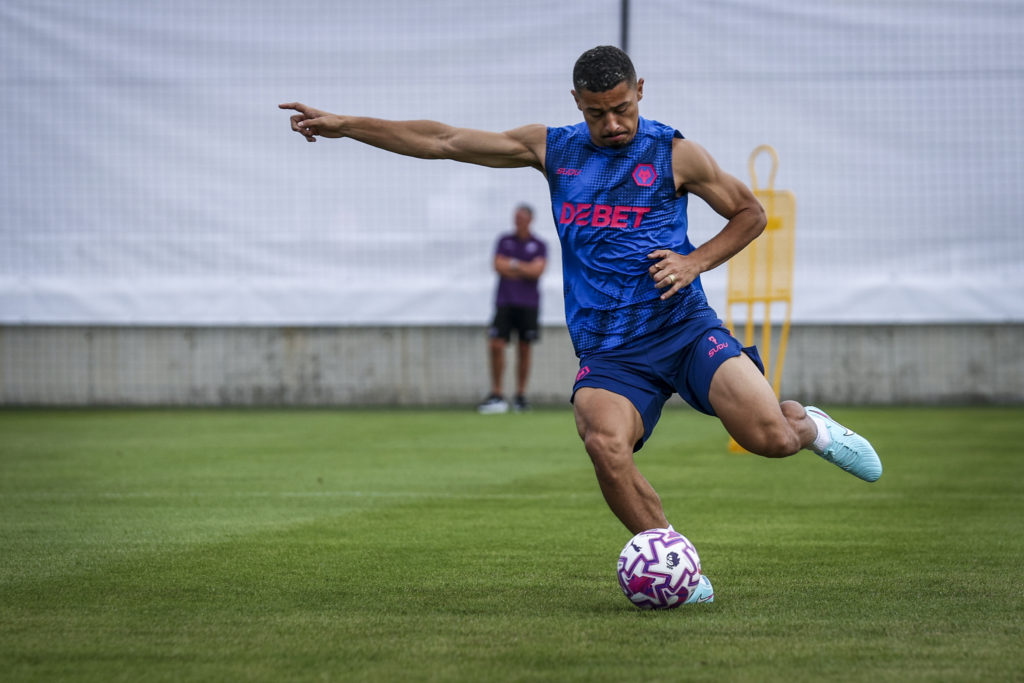 Andre in Wolves pre-season training.