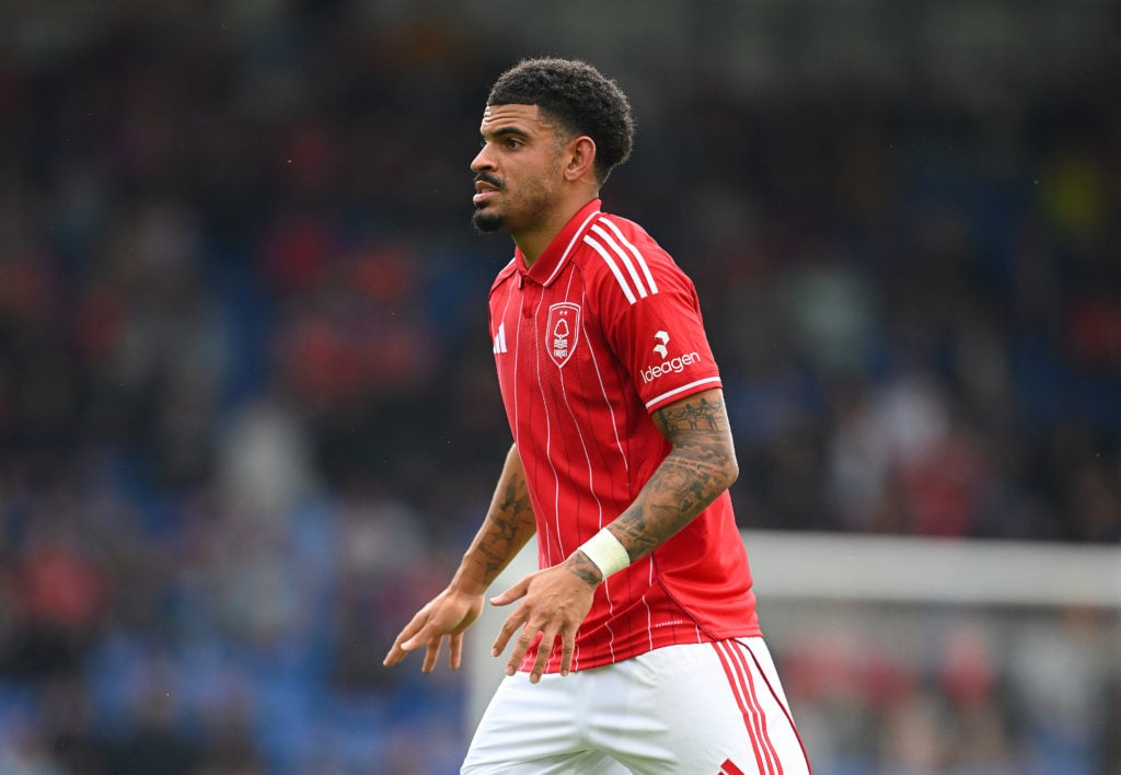 Morgan Gibbs-White playing for Nottingham Forest.