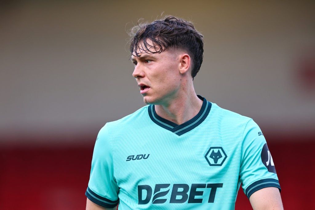 Jorgen Strand Larsen playing for Wolves in pre-season.
