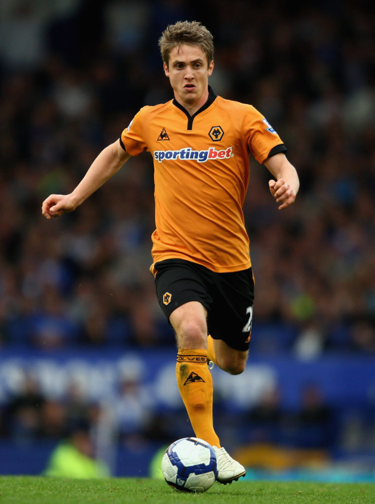 Kevin Doyle for Wolves in a Premier League match against Everton.
