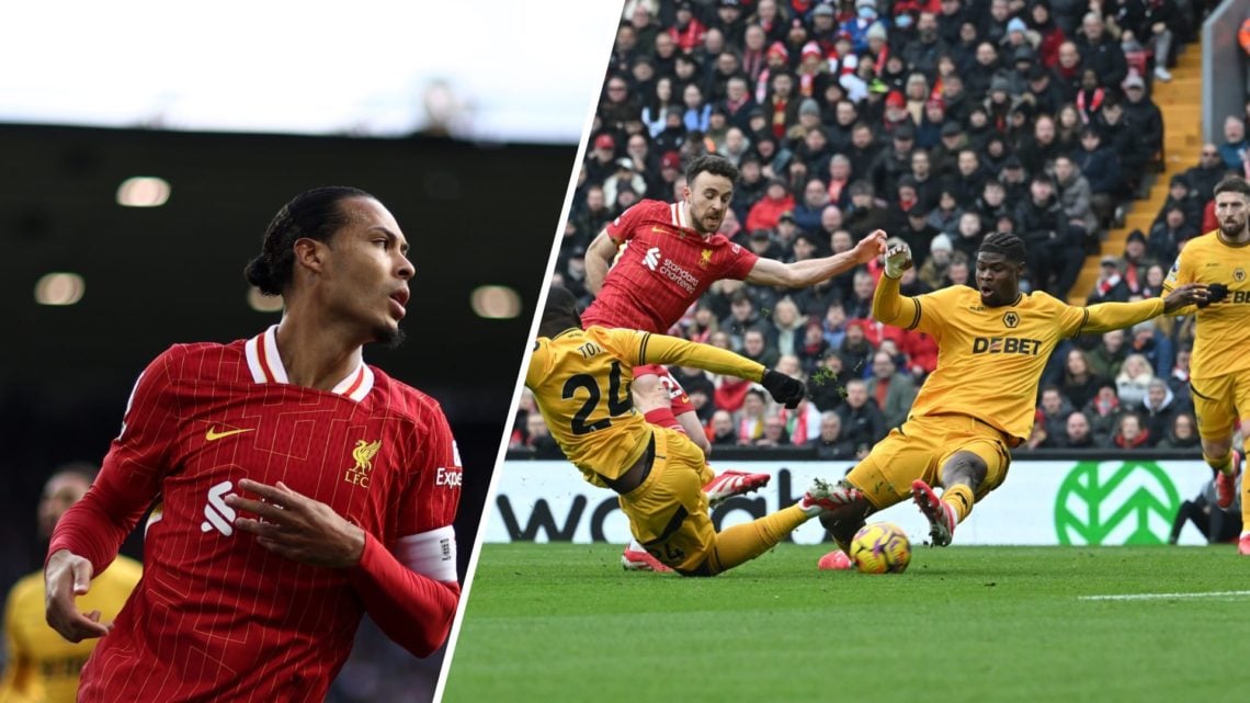 A split image of Emmanuel Agbadou and Virgil van Dijk