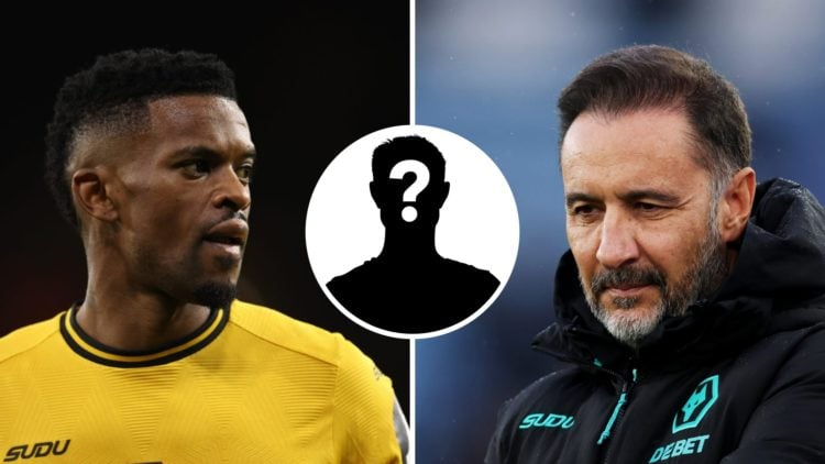 Nelson Semedo playing for Wolves (left), Vitor Pereira managing Wolves (right), mystery player (inset)