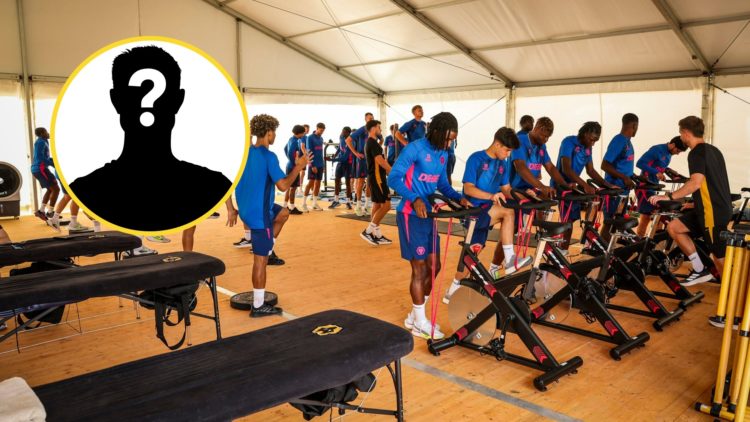 Wolves players in pre-season (central), mystery player (inset)