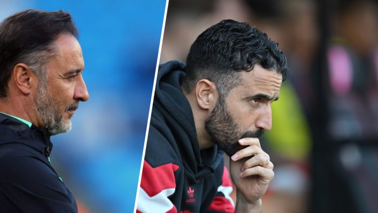 A split image of Vitor Pereira and Ruben Amorim