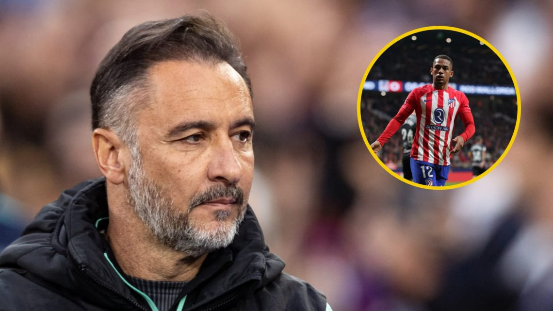 Wolves manager Vitor Pereira looks on (left), Samuel Lino playing for Atletico Madrid (inset)