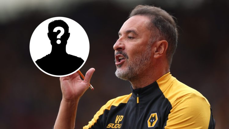 Main: Vitor Pereira delivers instructions during the pre-season game between Wolves and Stoke City. Inset: Mystery player.