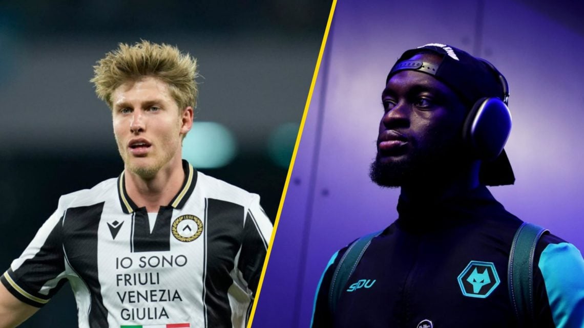 Thomas Kristensen playing for Udinese (left), Wolves defender Toti Gomes listens to music (right)