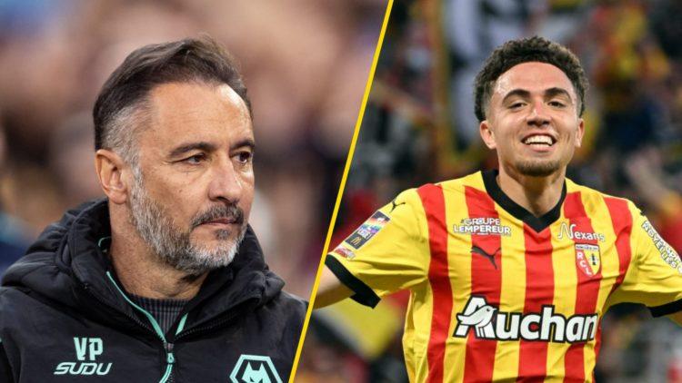 Wolves manager Vitor Pereira looks on (left), Neil El Aynaoui playing for Lens (right)