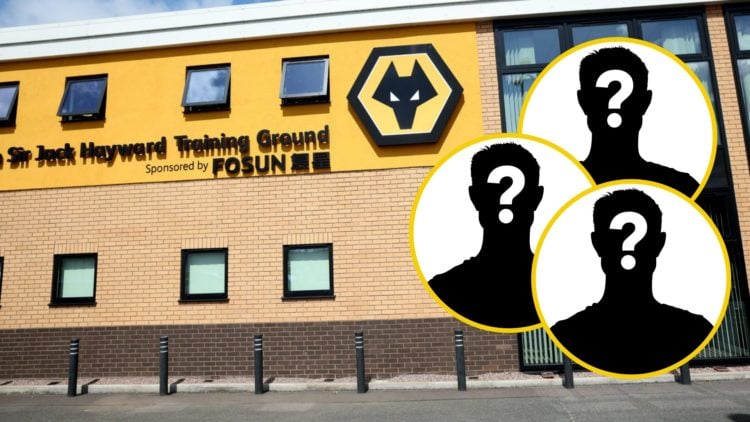 Wolves' Sir Jack Hayward Training Ground (central), three mystery players (insets)