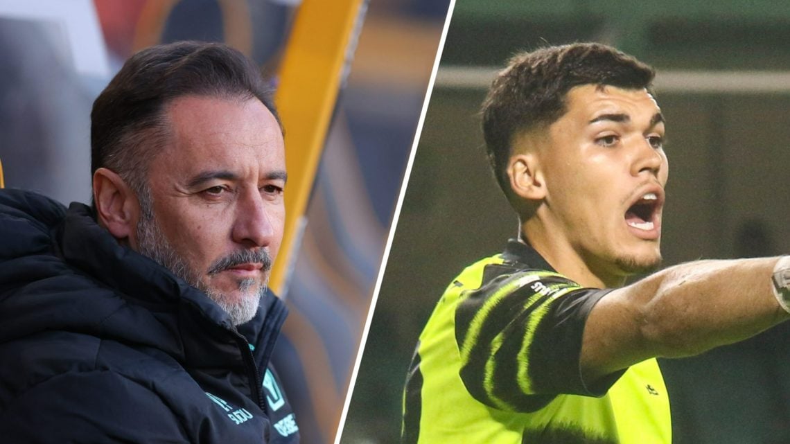 Wolves manager Vitor Pereira looks on from the dugout (left), Pedro Morisco in action for Coritiba (right)