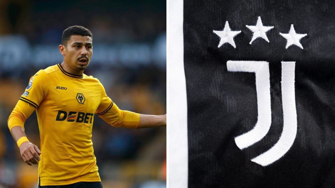 A split image of Andre and the Juventus badge