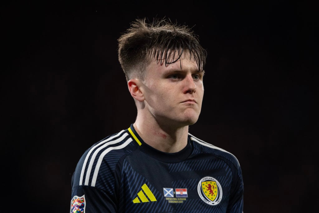 Ben Doak playing for Scotland.