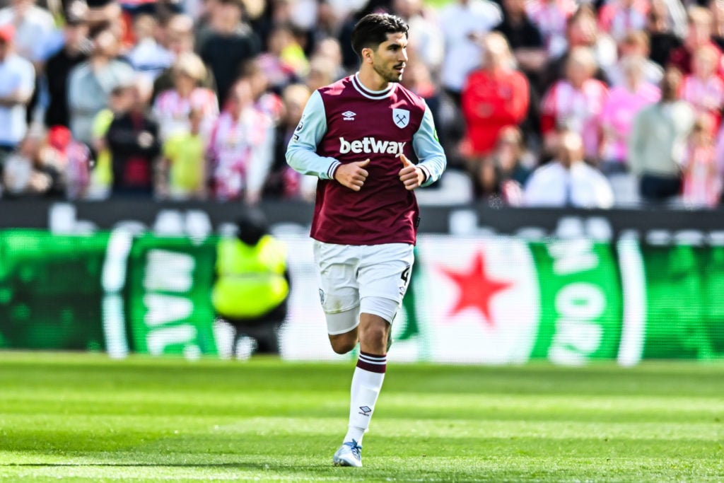 Carlos Soler in action for West Ham against Southampton in 2024/2025 season