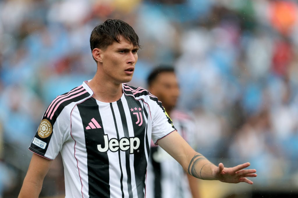 Nicolo Savona playing for Juventus.