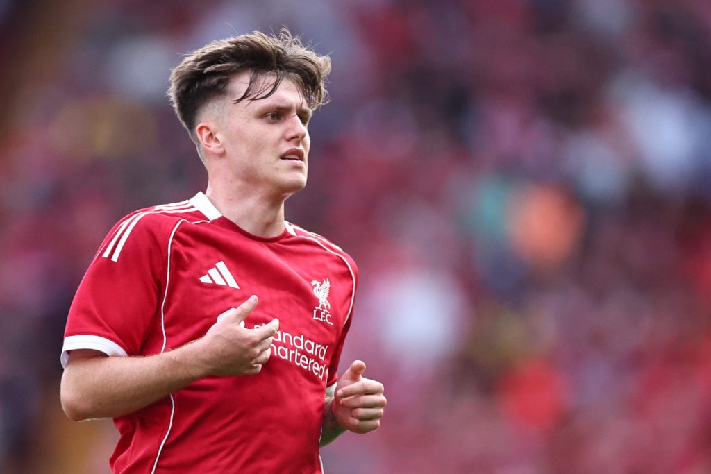 Ben Doak of Liverpool during the pre-season friendly match between Liverpool v Athletic Club Bilbao at Anfield