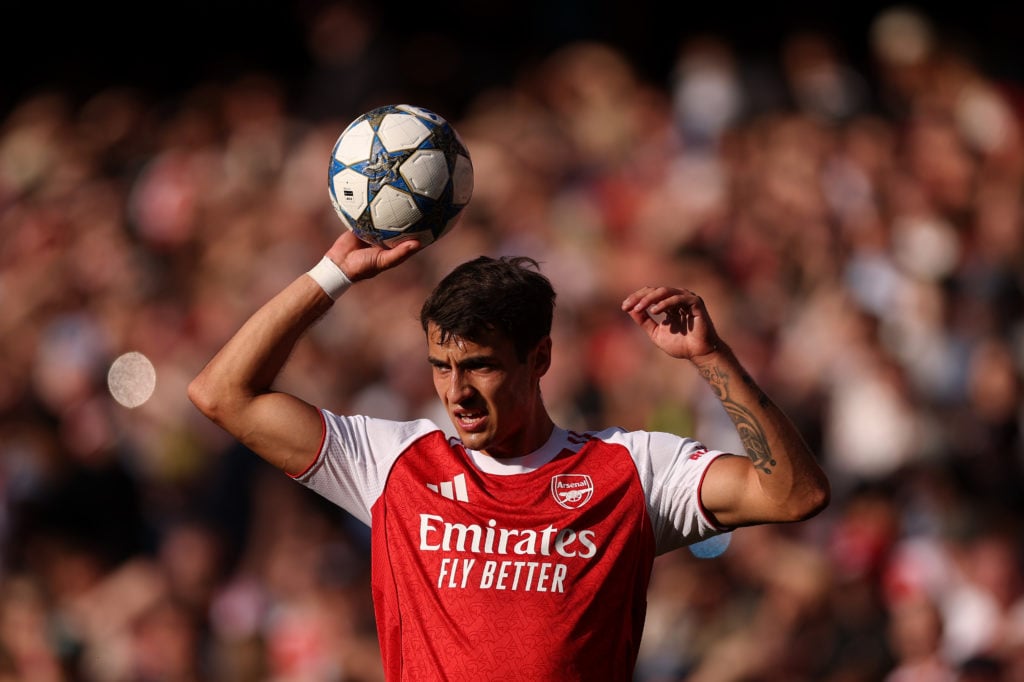 Jakub Kiwior of Arsenal during the pre-season friendly match between Arsenal and Villarreal at Emirates Stadium on August 06, 2025