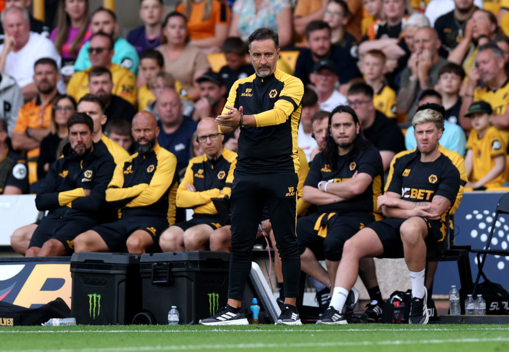 Vitor Pereira, Head Coach of Wolverhampton Wanderers, looks on during the Premier League match between Wolverhampton Wanderers and Manchester City at Molineux