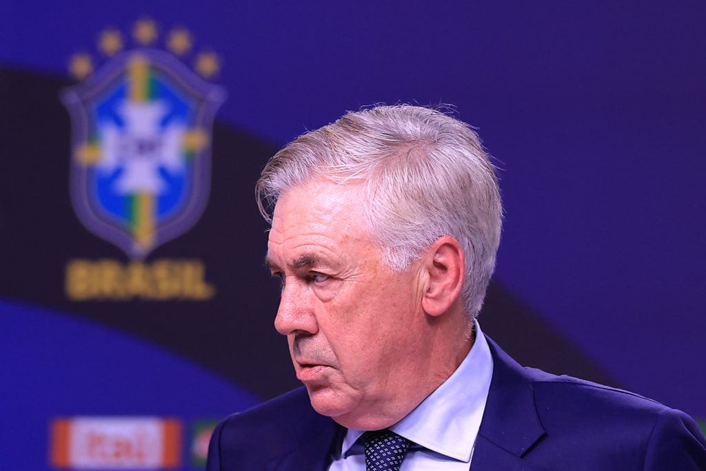 Carlo Ancelotti in a Brazil press conference.