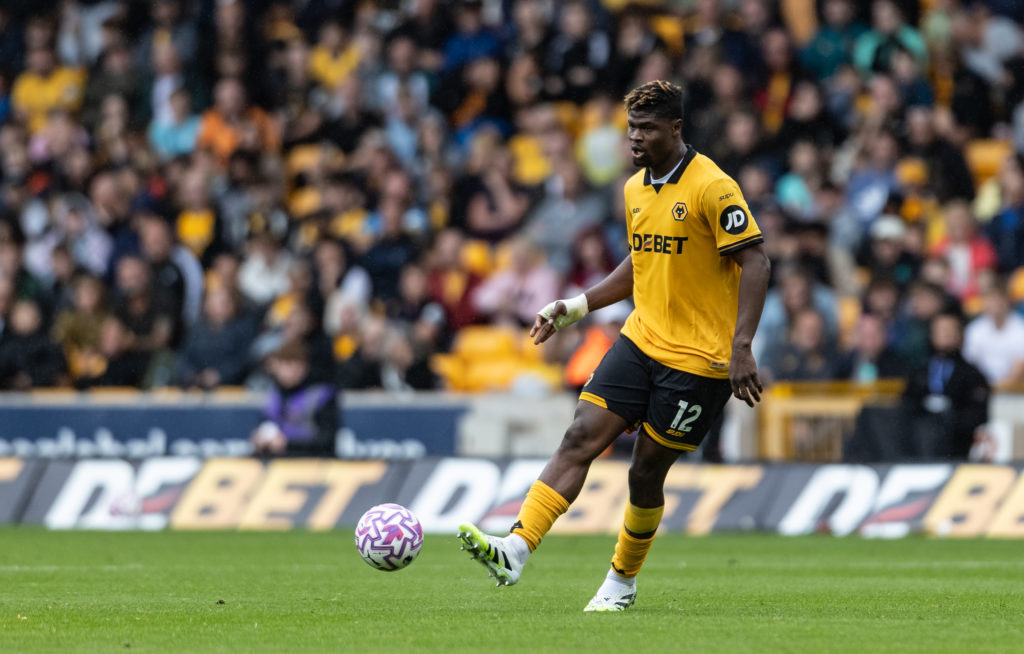 Emmanuel Agbadou playing for Wolves.