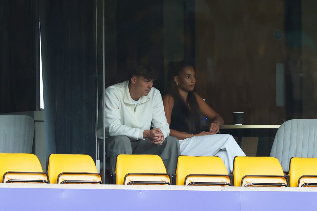 Jorgen Strand Larsen of Wolverhampton Wanderers looks on from the stands during the Premier League match between Wolverhampton Wanderers and Everton at Molineux
