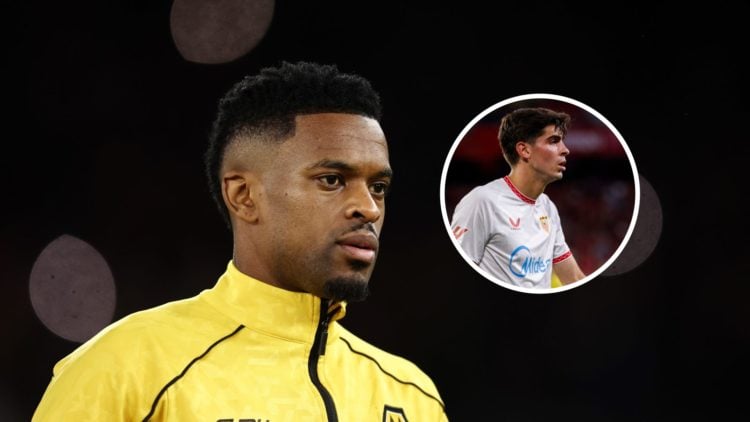 An image of Nelson Semedo with an inset of Sevilla defender Juanlu Sanchez