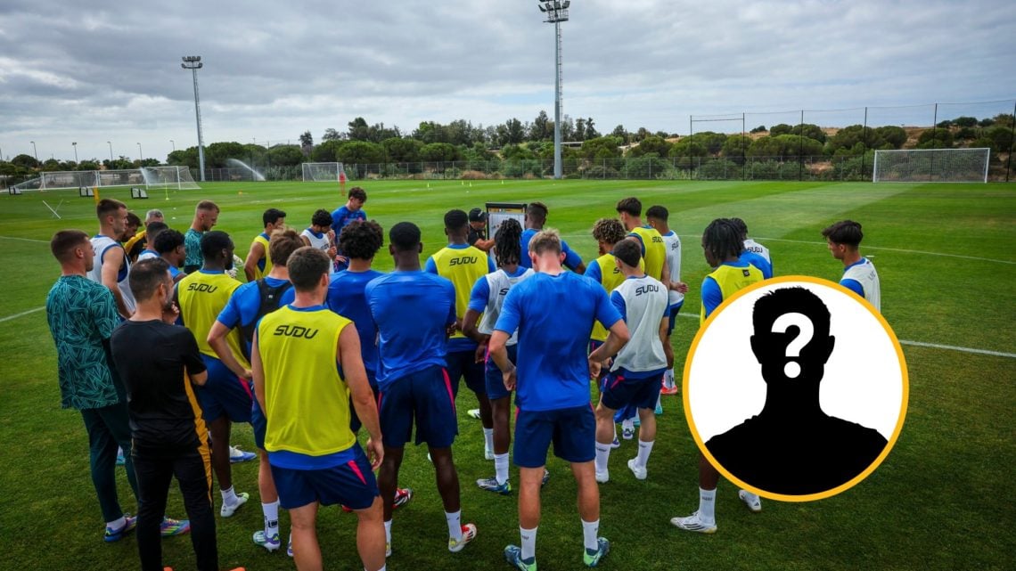 Wolves players stand and listen during pre-season training.