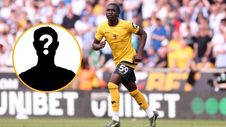 Mateus Mane appearing for Wolves in the Premier League at Molineux, mystery player (left)