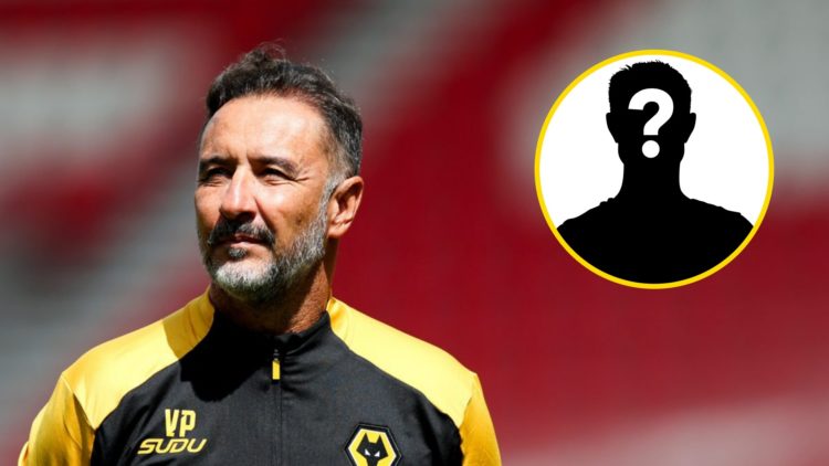 Wolves manager Vitor Pereira looks on (left), mystery player inset