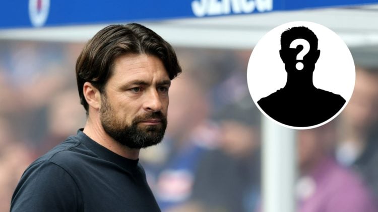 Rangers manager Russell Martin looks on (left), mystery player (inset)