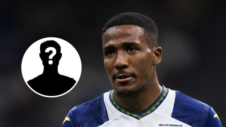 Wolves' new signing Jackson Tchatchoua playing for Hellas Verona, mystery player (left)
