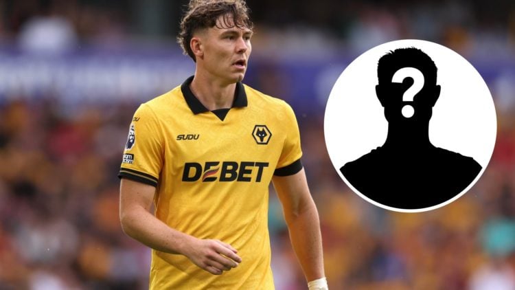 Main: Jorgen Strand Larsen in action for Wolves against Manchester City during Premier League match at the Molineux Inset: Mystery player