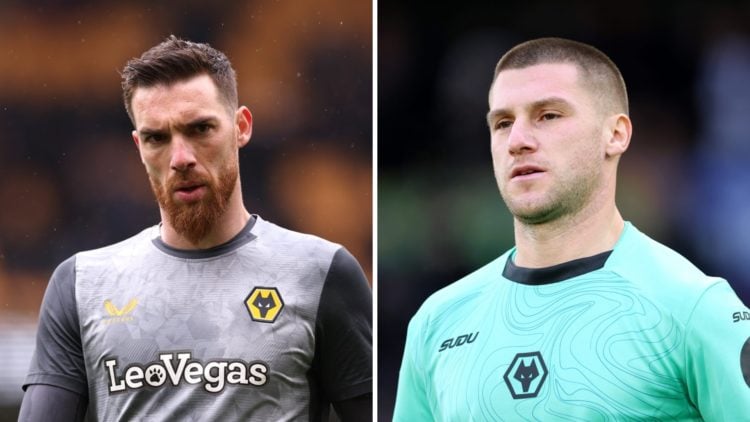 Jose Sa (left) and Sam Johnstone (right) both kitted out to play for Wolves in goal.