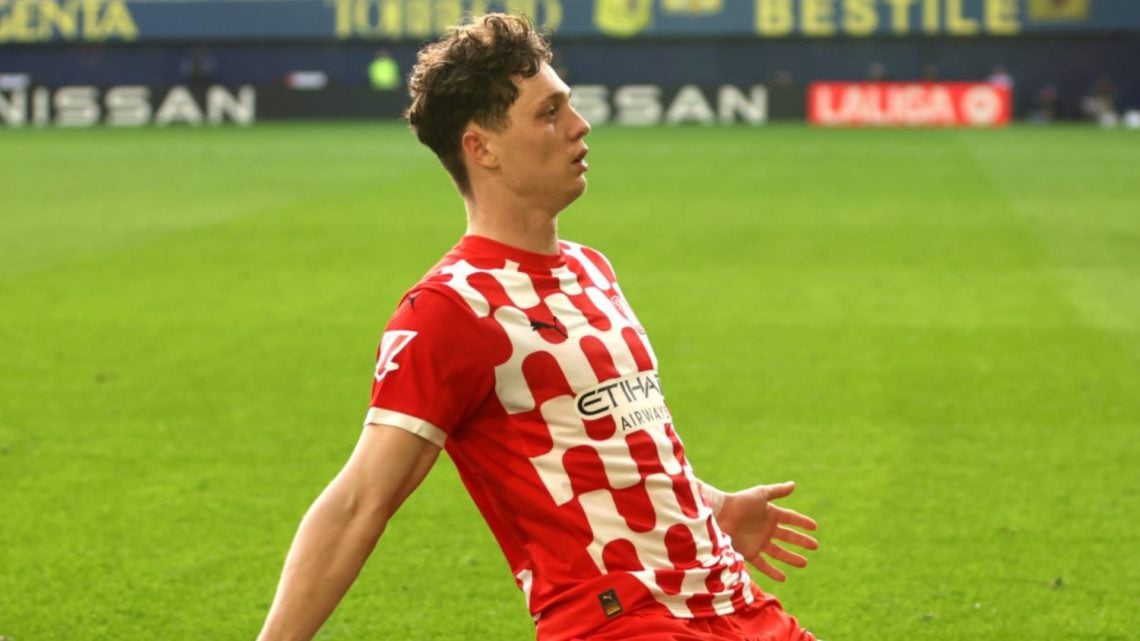 Ladislav Krejci of Girona FC celebrates scoring his team's second goal during the LaLiga match between Villarreal CF and Girona FC