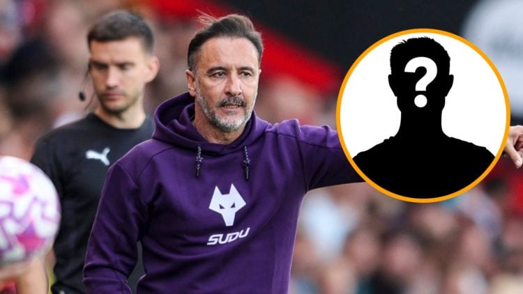Main: Vitor Pereira on the sidelines for Wolves against Bournemouth Inset: Mystery player