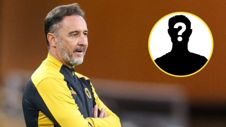 Wolves manager Vitor Pereira looks on (left) mystery player (inset)