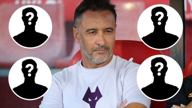 Main: Vitor Pereira looking on as Wolves participate in pre-season friendly against Girona Inset top left: Mystery Player Inset top right: Mystery ...