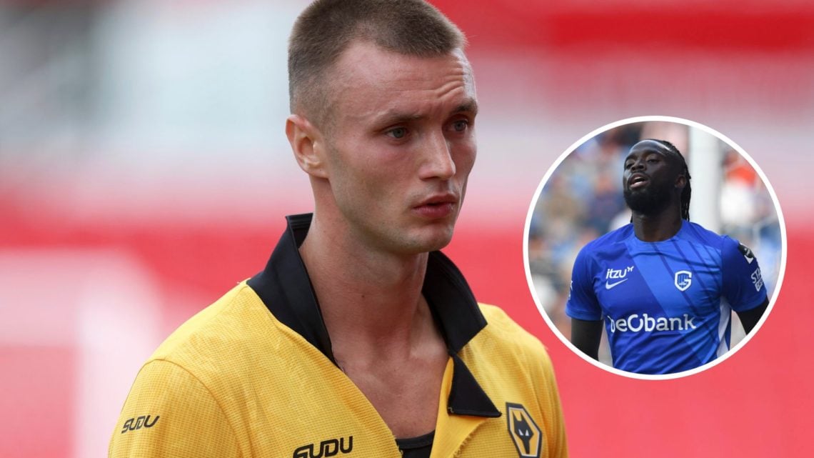 Main: Sasa Kalajdzic in action for Wolves Overlay: Tolu Arokodare in action for Genk
