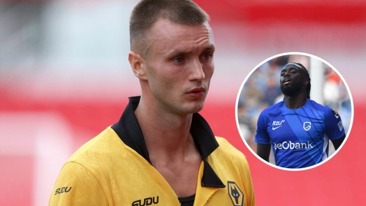 Main: Sasa Kalajdzic in action for Wolves Overlay: Tolu Arokodare in action for Genk