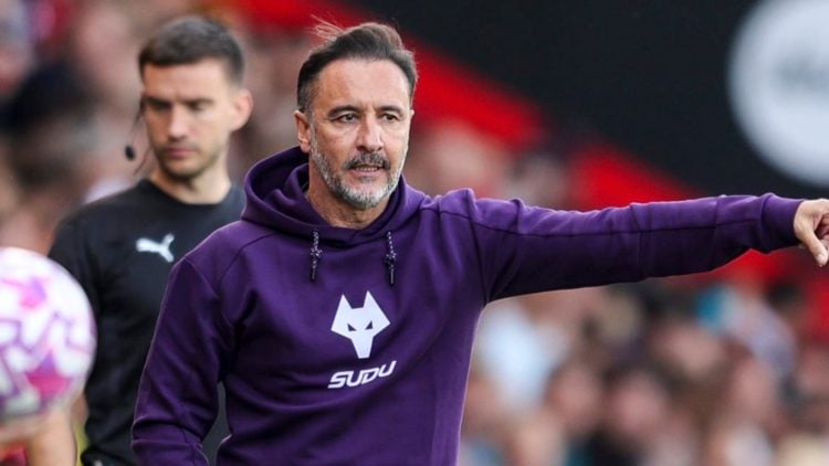 Vitor Pereira on the sidelines managing Wolves against Bournemouth