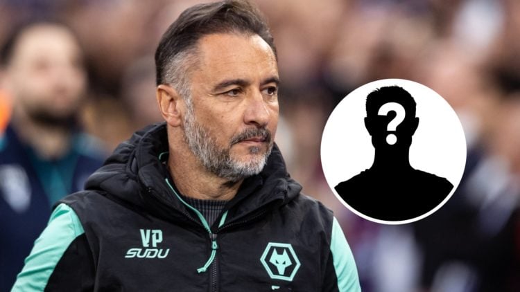 Vitor Pereira looks concerned managing for Wolves, with mystery inlay (right).
