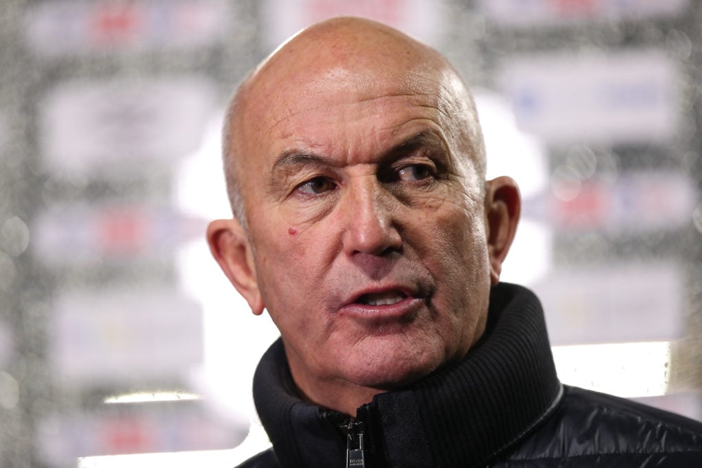 Tony Pulis the head coach / manager of Sheffield Wednesday in the dugout
