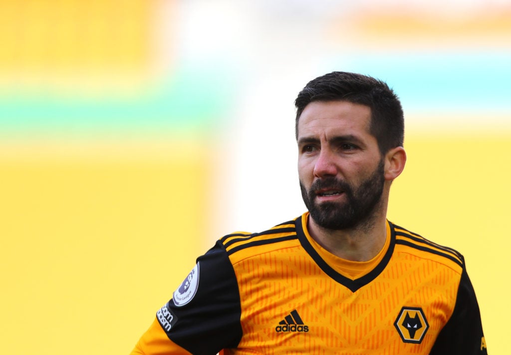 Joao Moutinho playing for Wolves.