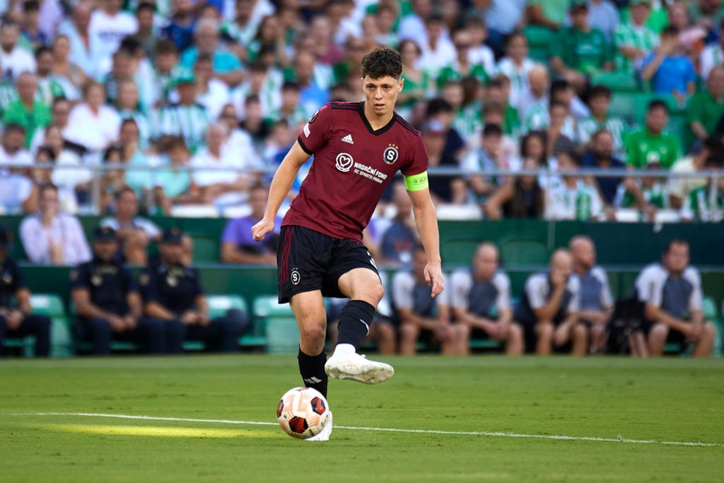 Ladislav Krejci playing a pass for Sparta Prague.