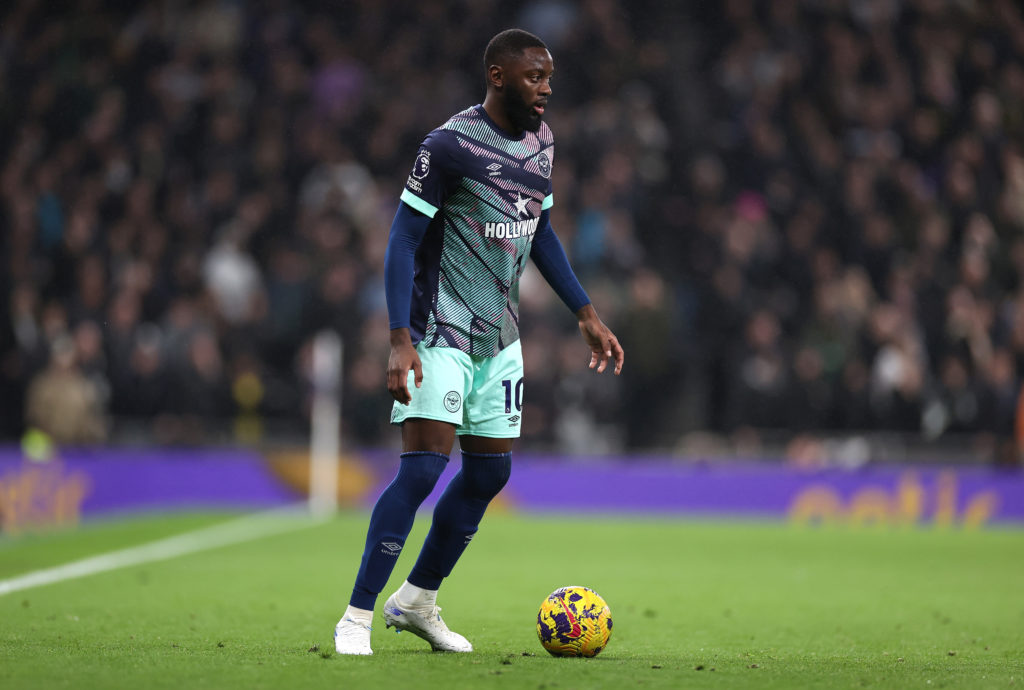 Josh Dasilva in action for Brentford
