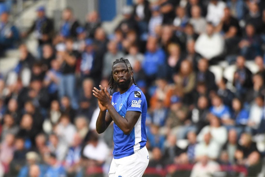 Striker Tolu Arokodare claps fans.