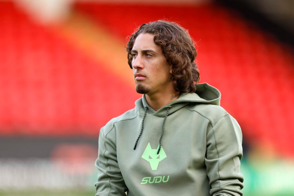 Fabio Silva looks on ahead of playing for Wolves.