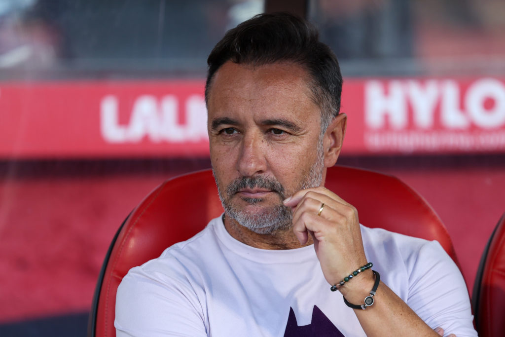 Vitor Pereira, head coach of Wolverhampton Wanderers Wanderers looks on during the pre-season friendly match between Girona FC and Wolverhampton Wanderers on August 03, 2025 in Girona