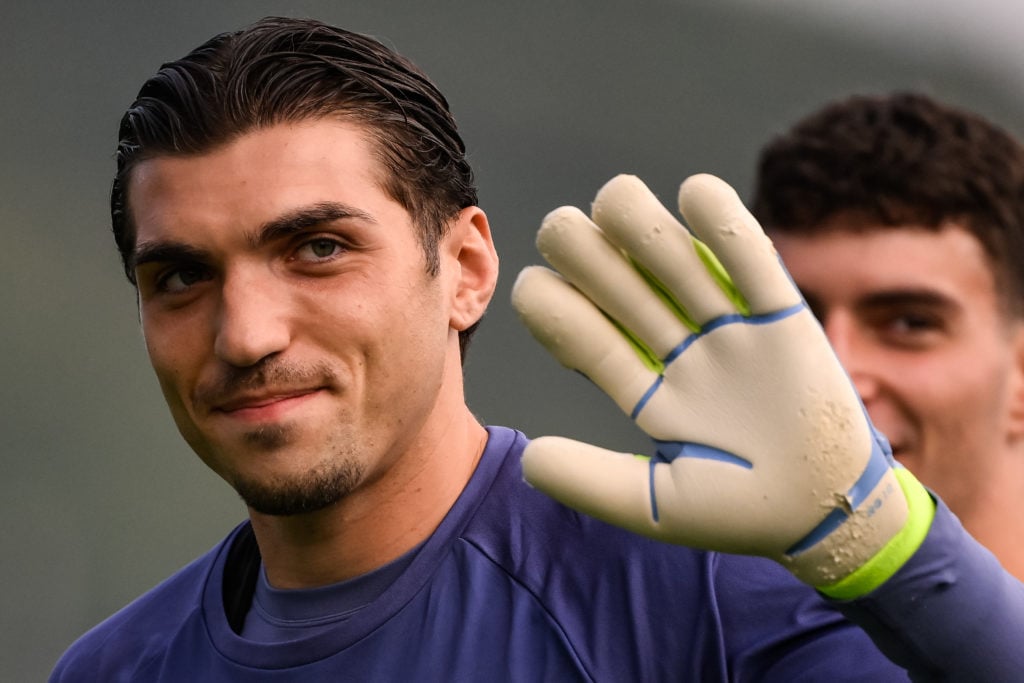 Christos Mandas of SS Lazio warms up during the friendly