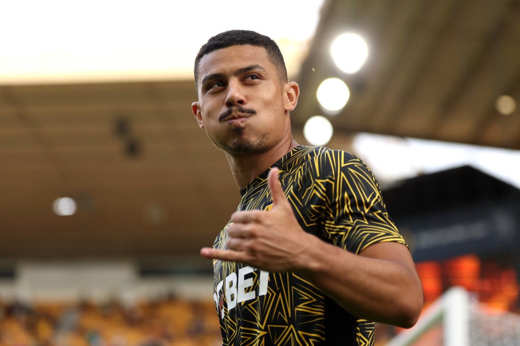 Andre warming up for Wolves.