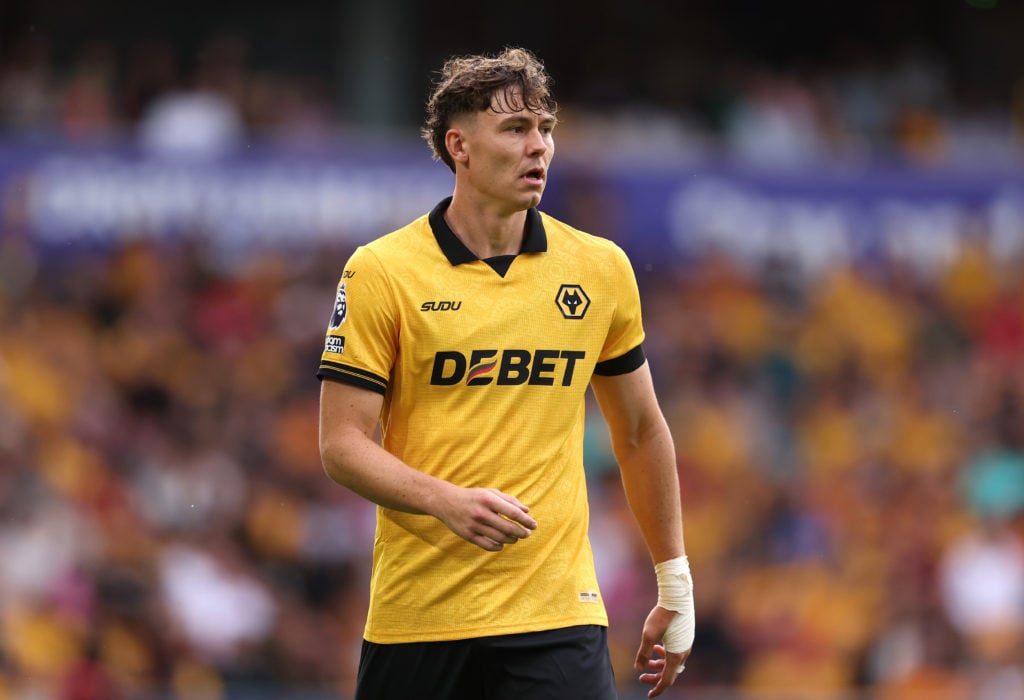 Jorgen Strand Larsen playing for Wolves.